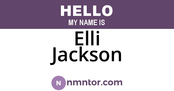 Elli Jackson