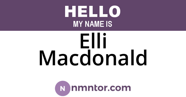 Elli Macdonald