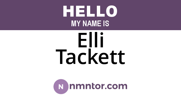 Elli Tackett