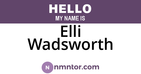 Elli Wadsworth