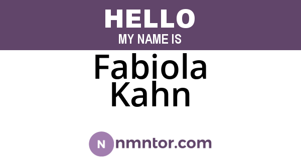 Fabiola Kahn