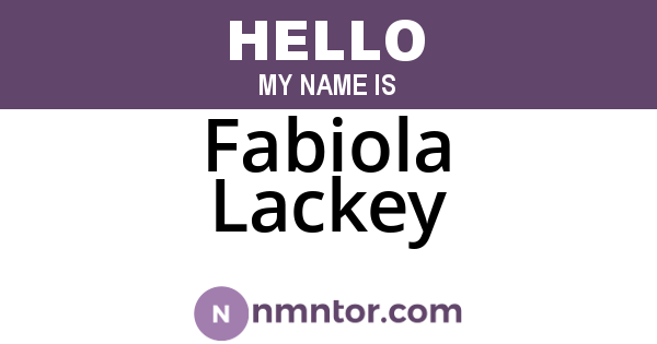 Fabiola Lackey