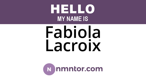 Fabiola Lacroix