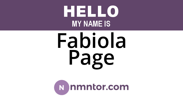 Fabiola Page