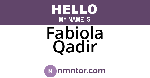 Fabiola Qadir