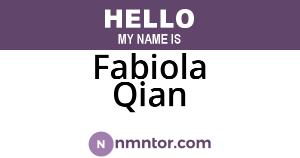 Fabiola Qian