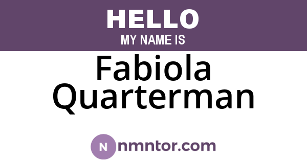 Fabiola Quarterman
