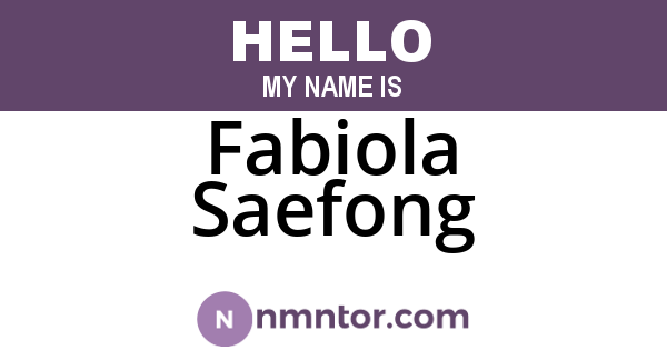 Fabiola Saefong