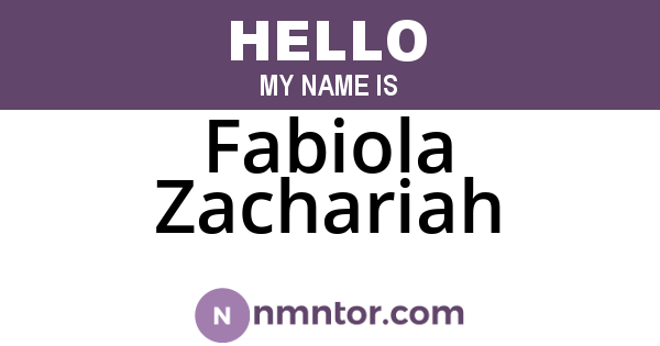 Fabiola Zachariah