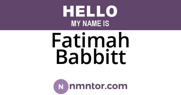 Fatimah Babbitt