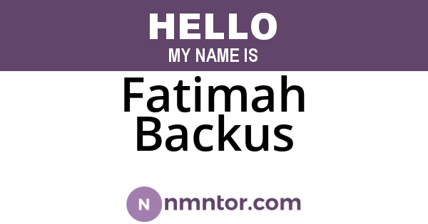 Fatimah Backus