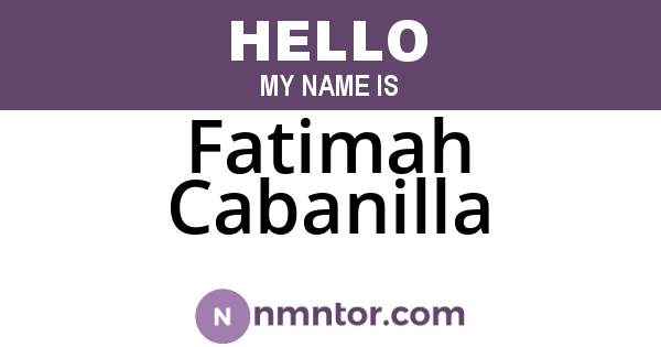 Fatimah Cabanilla