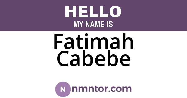 Fatimah Cabebe