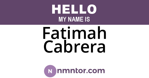 Fatimah Cabrera