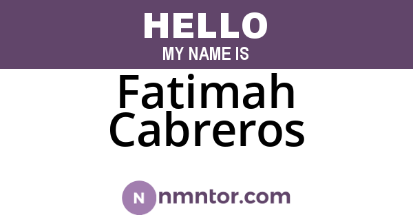 Fatimah Cabreros
