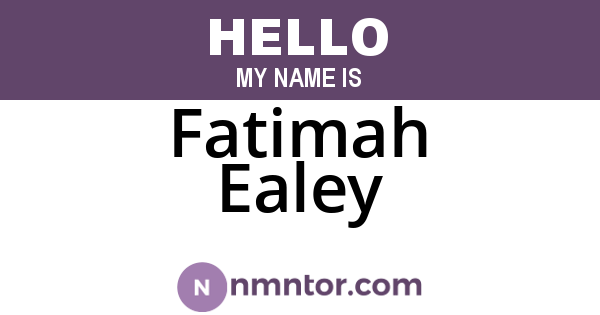 Fatimah Ealey