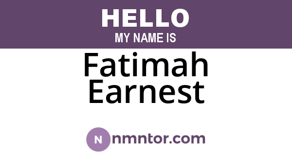 Fatimah Earnest