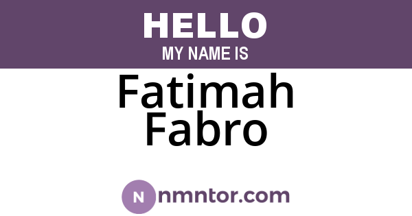 Fatimah Fabro