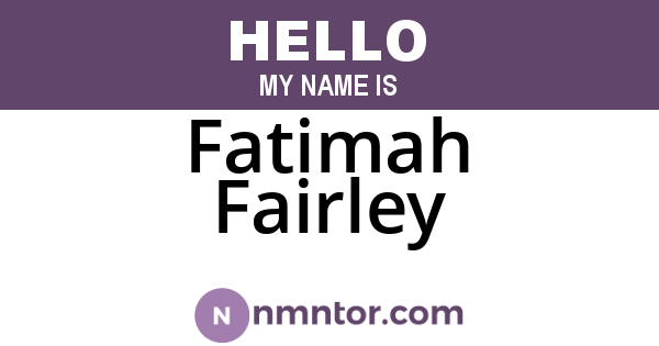 Fatimah Fairley