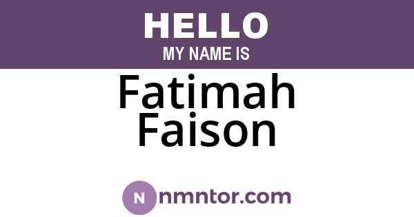 Fatimah Faison