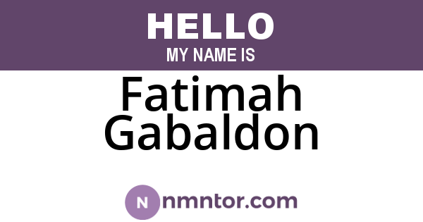Fatimah Gabaldon