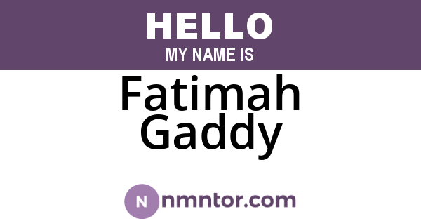 Fatimah Gaddy