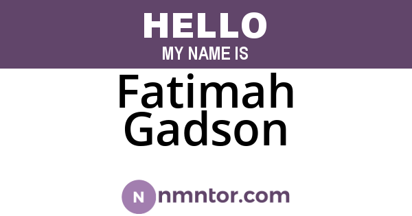 Fatimah Gadson