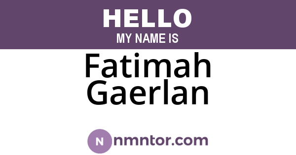 Fatimah Gaerlan