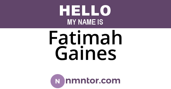 Fatimah Gaines
