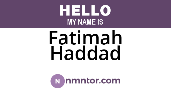 Fatimah Haddad