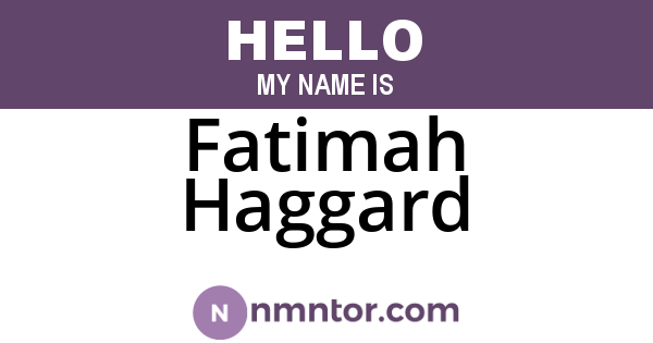 Fatimah Haggard