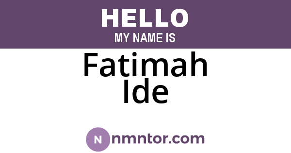 Fatimah Ide