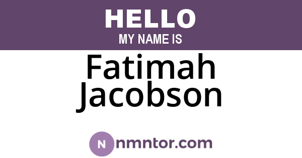 Fatimah Jacobson