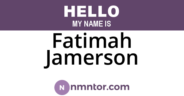 Fatimah Jamerson