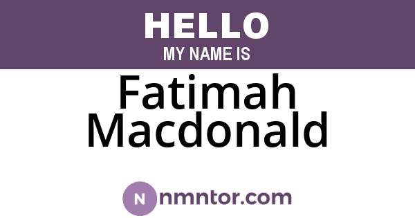Fatimah Macdonald