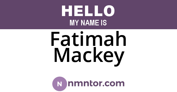 Fatimah Mackey