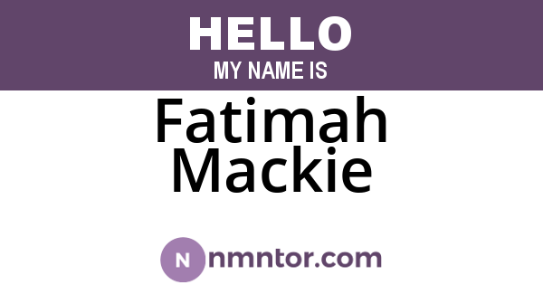 Fatimah Mackie
