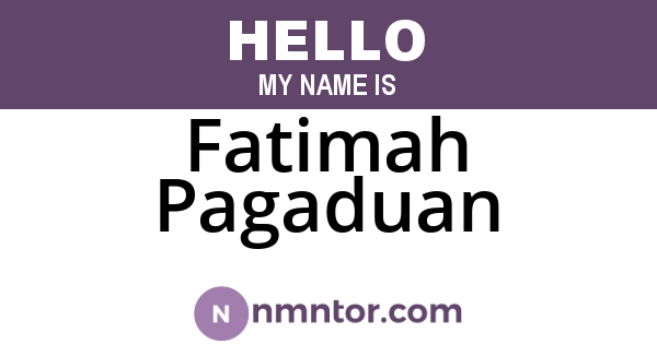 Fatimah Pagaduan