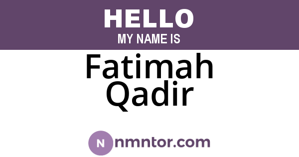 Fatimah Qadir