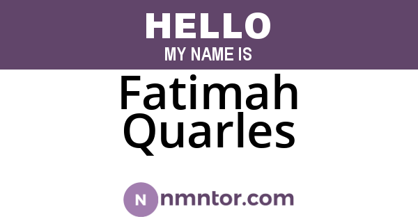 Fatimah Quarles