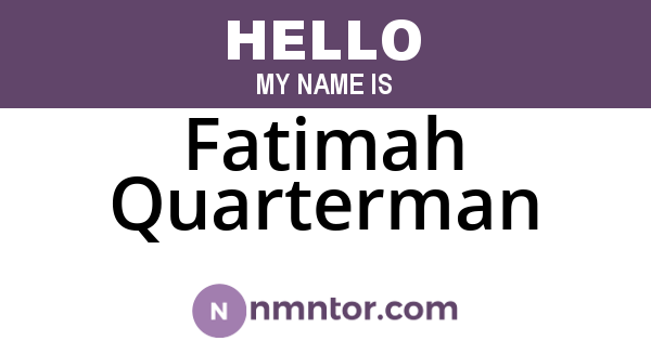 Fatimah Quarterman
