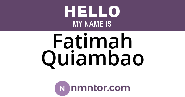 Fatimah Quiambao