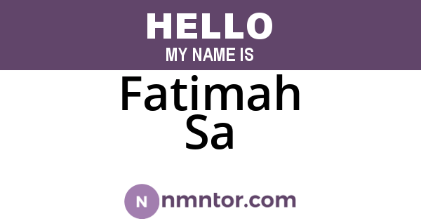 Fatimah Sa