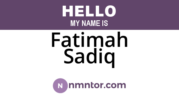 Fatimah Sadiq