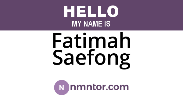 Fatimah Saefong