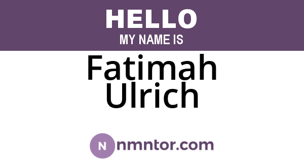 Fatimah Ulrich