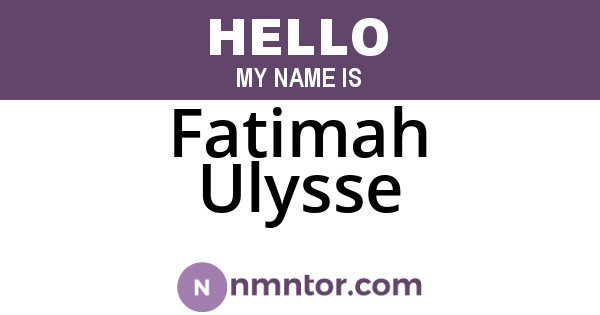 Fatimah Ulysse