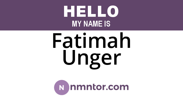 Fatimah Unger