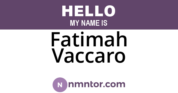 Fatimah Vaccaro