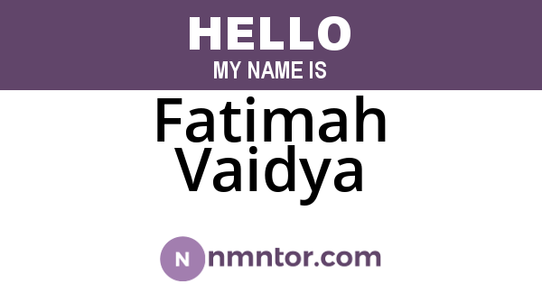 Fatimah Vaidya